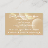 Balloons van bruine beige Evennt Planner Visitekaartje (Achterkant)