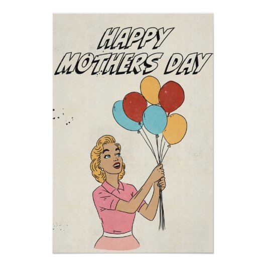 Balloons voor Moederdag Perfect Poster (Voorkant)