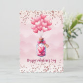 Balloons voor Valentijnsdag Feestdagenkaart (Staand voorkant)