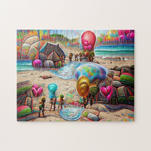 Balloons Welkomststartpunt Jigzaag Puzzle Legpuzzel (Horizontaal)