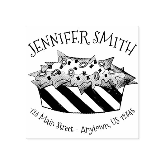 Ballpark Cheese Nacho Chips Snack Foodie Adres Rubberstempel (Afrduk)