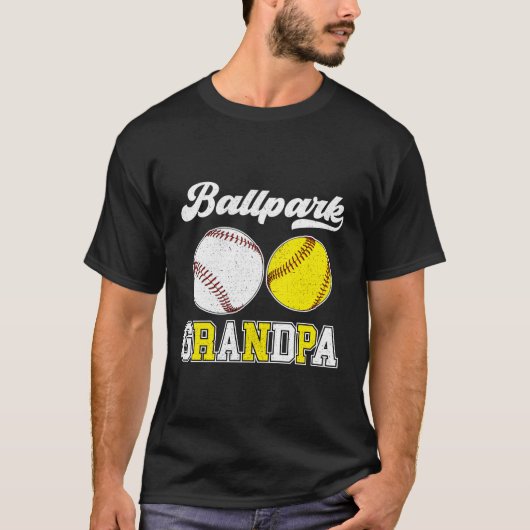 Ballpark Opa Softbal Honkbal Opa van bal T-shirt (Voorkant)
