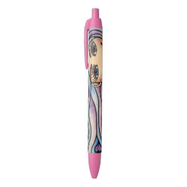 Ballpoint Lady Violet & Blue. Zwarte Inkt Pen
