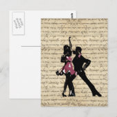 Ballrokdansers op  papier briefkaart (Voorkant / Achterkant)