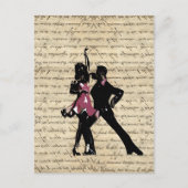 Ballrokdansers op  papier briefkaart (Voorkant)