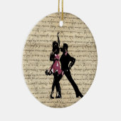 Ballrokdansers op  papier keramisch ornament (Rechts)