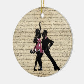 Ballrokdansers op  papier keramisch ornament (Links)