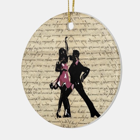 Ballrokdansers op  papier keramisch ornament (Links)