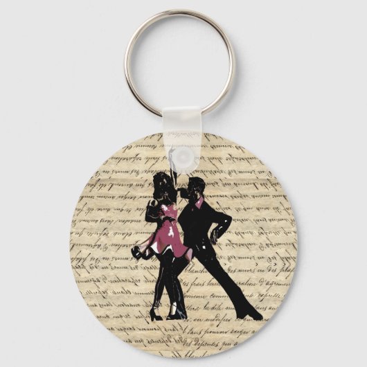 Ballrokdansers op  papier sleutelhanger (Voorkant)
