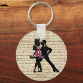 Ballrokdansers op  papier sleutelhanger (Voorkant)