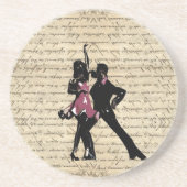 Ballrokdansers op  papier zandsteen onderzetter (Voorkant)