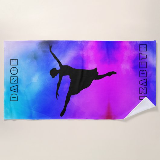 Ballroom Ballerina Waterverf Strandlaken (Voorkant)