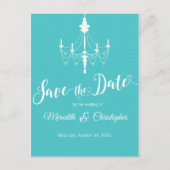 Ballroom Chandelier Aqua Blue, behalve datum Aankondigingskaart (Voorkant)