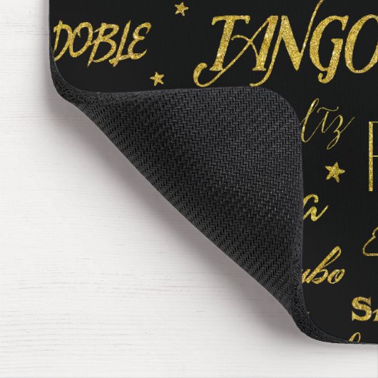 Ballroom Dance All Over Pattern Gold Faux Glitter Muismat (Hoek)