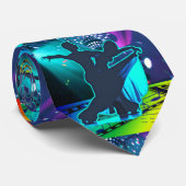 Ballroom Dance Couple 3 op verlichte dansvloer Stropdas (Opgerold)