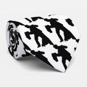 Ballroom Dance Couple Silhouette Stropdas Black/Wh (Opgerold)