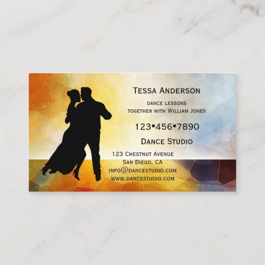 Ballroom Dance Instructor Visitekaartje (Achterkant)