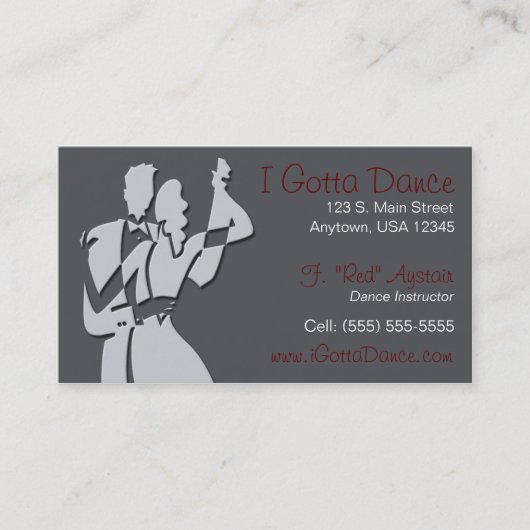 Ballroom Dance Instructor Visitekaartje (Voorkant)