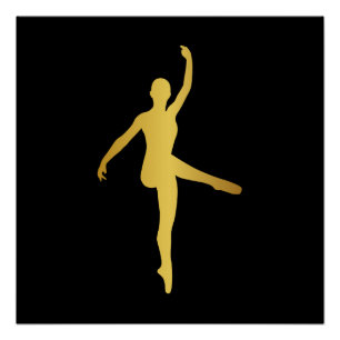 Ballroom Dance Meisje Zwart Pirouette Minimalisme Poster