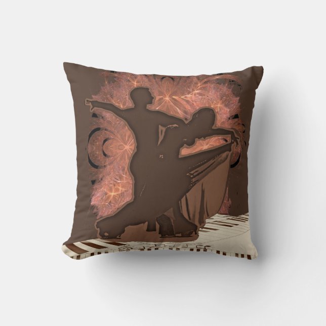 Ballroom Dance Paar op Piano Keys Kussen (Voorkant)