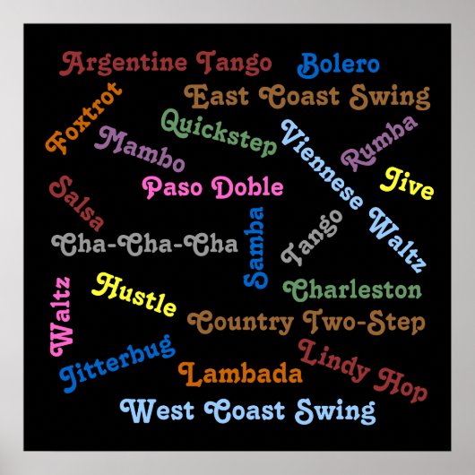 Ballroom Dance-stijlen Poster (Voorkant)