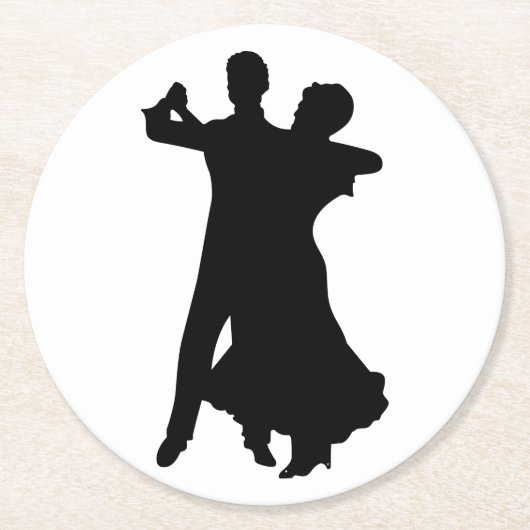 Ballroom Dancers Ronde Kartonnen Onderzetter (Voorkant)