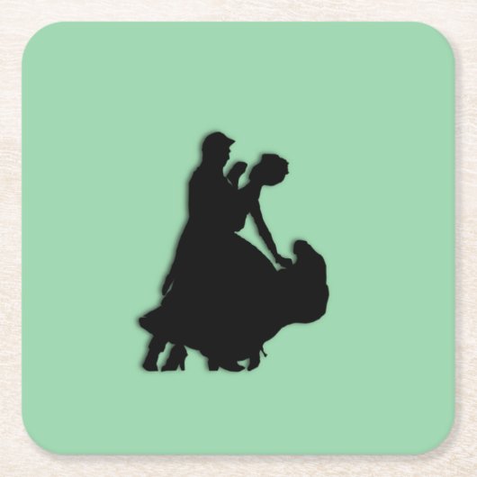 Ballroom Dancers Silhouette Kartonnen Onderzetters (Voorkant)