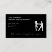 Ballroom Dancing Instructor Mexican Silver Visitekaartje (Voorkant)