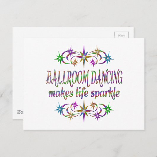 Ballroom Dancing Sparkles Briefkaart (Voorkant / Achterkant)