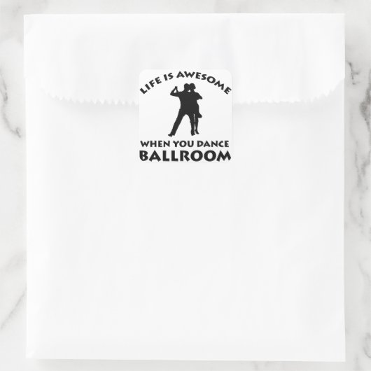 Ballroom dans design vierkante sticker (Tas)