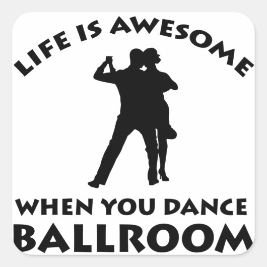 Ballroom dans design vierkante sticker (Voorkant)