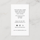 Ballroom Dans Leraar Dansschool Sociale Media Visitekaartje (Achterkant)