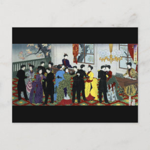 Ballroom dansen in Tokio rond 1888 Briefkaart