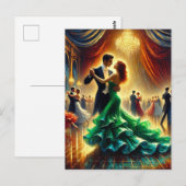 Ballroom dansend paar doet de wals briefkaart (Voorkant / Achterkant)