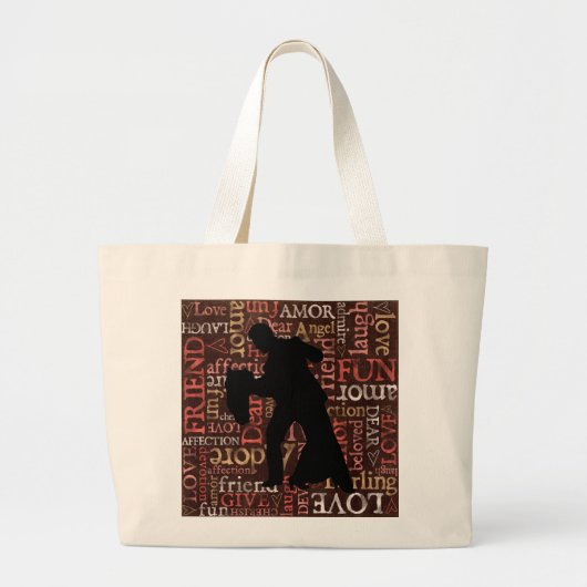 Ballroom Dansende Couple Silhouette, Jumbo Bag Grote Tote Bag (Voorkant)