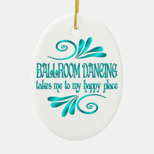 Ballroom danserend, gelukkig plaats keramisch ornament (Voorkant)