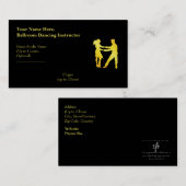 Ballroom danserend instructeur Golden Brass Slogan Visitekaartje (Voorkant / Achterkant)