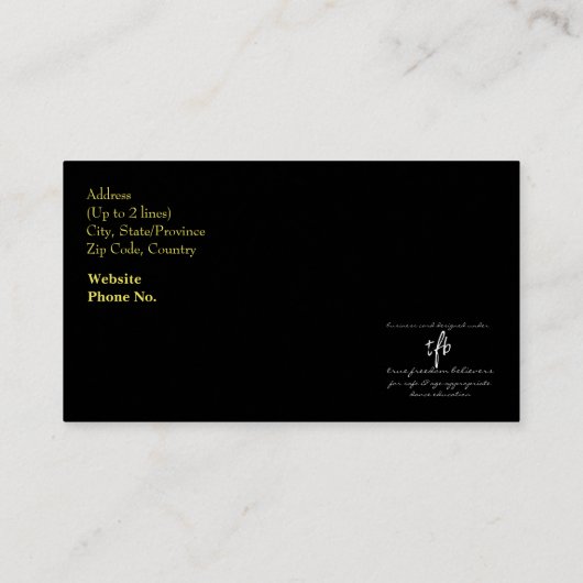 Ballroom danserend instructeur Golden Brass Slogan Visitekaartje (Achterkant)