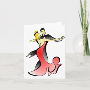 Ballroom dansers dansende koppels kaart