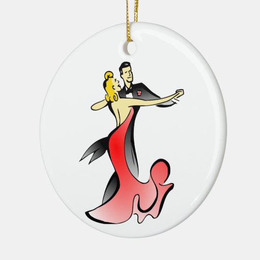 Ballroom dansers dansende koppels met dansende dan keramisch ornament (Links)