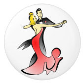 Ballroom dansers dansende koppels met dansende dan keramische knop (Voorkant)
