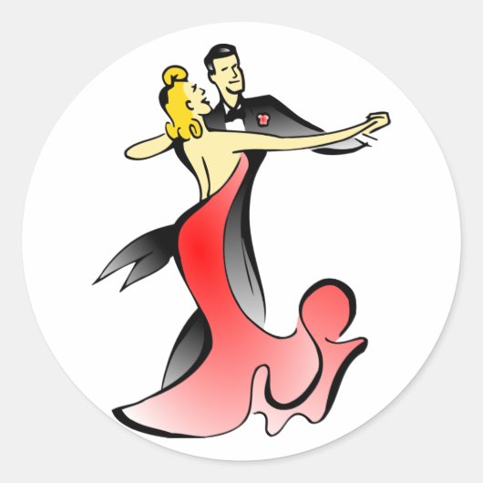 Ballroom dansers dansende koppels ronde sticker (Voorkant)