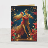 Ballroom Dansers Feestdagen Kerst Kaart (Voorkant)