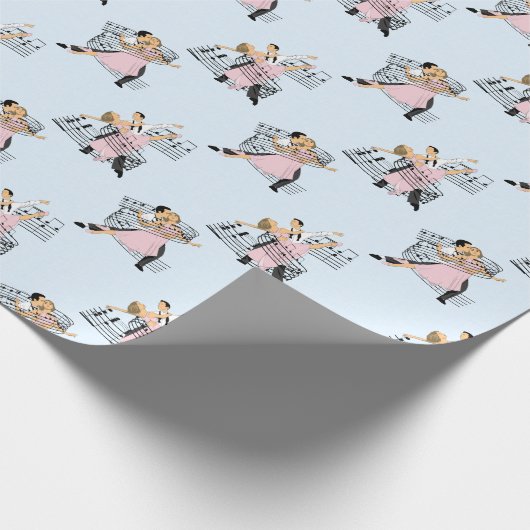 Ballroom dansers met muziek cadeaupapier (Hoek)