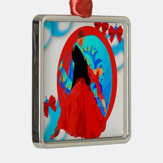 Ballroom dansers met Ornamenten en strikken kerst (Rechts)