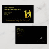 Ballroom Dansinstructeur Golden Brass Visitekaartje (Voorkant / Achterkant)