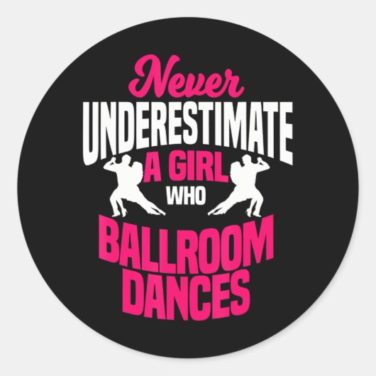 Ballroom dansles instructeur danspartner ronde sticker (Voorkant)