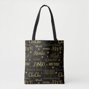 Ballroom danspatroon Aangepaste achtergrondkleur Tote Bag
