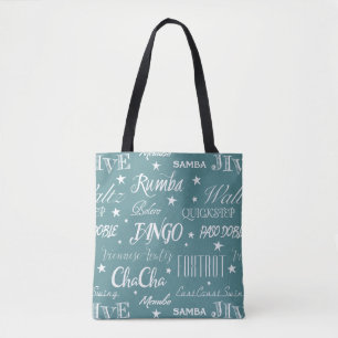 Ballroom danspatroon Aangepaste achtergrondkleur Tote Bag