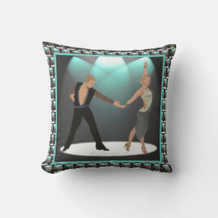 Ballroom Latijn Dansers Paar Met Spotlights Kussen
